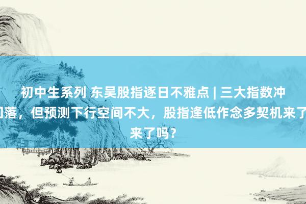 初中生系列 东吴股指逐日不雅点 | 三大指数冲高回落，但预测下行空间不大，股指逢低作念多契机来了吗？