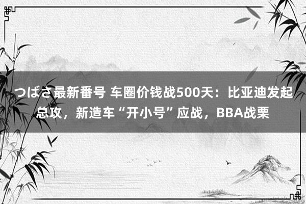 つばさ最新番号 车圈价钱战500天：比亚迪发起总攻，新造车“开小号”应战，BBA战栗