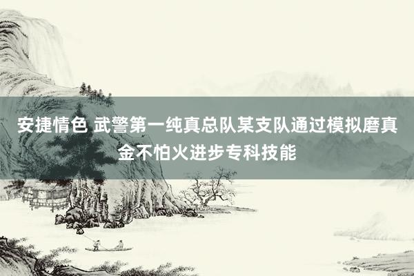 安捷情色 武警第一纯真总队某支队通过模拟磨真金不怕火进步专科技能