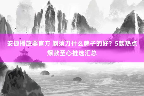 安捷播放器官方 剃须刀什么牌子的好？5款热点爆款至心推选汇总