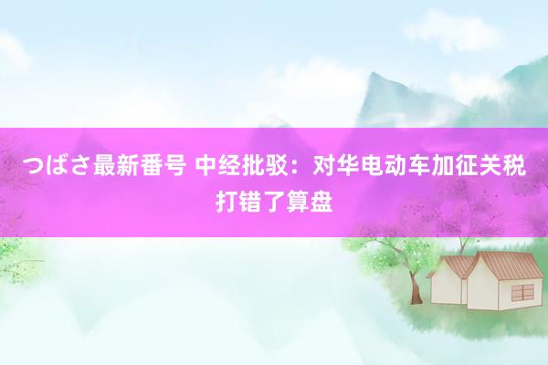 つばさ最新番号 中经批驳：对华电动车加征关税打错了算盘