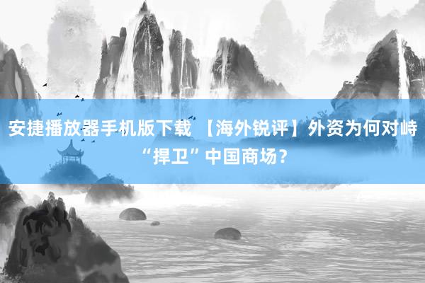 安捷播放器手机版下载 【海外锐评】外资为何对峙“捍卫”中国商场？