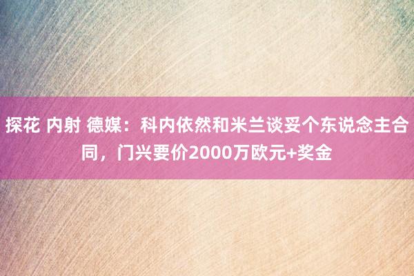 探花 内射 德媒：科内依然和米兰谈妥个东说念主合同，门兴要价2000万欧元+奖金