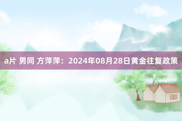 a片 男同 方萍萍：2024年08月28日黄金往复政策