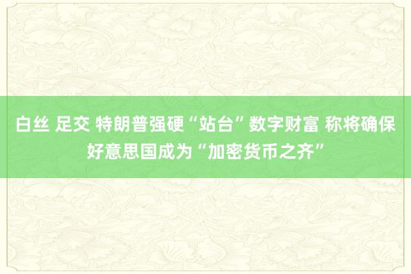 白丝 足交 特朗普强硬“站台”数字财富 称将确保好意思国成为“加密货币之齐”