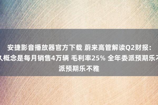 安捷影音播放器官方下载 蔚来高管解读Q2财报：恒久概念是每月销售4万辆 毛利率25% 全年委派预期乐不雅