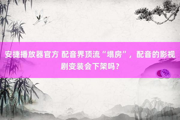 安捷播放器官方 配音界顶流“塌房”，配音的影视剧变装会下架吗？